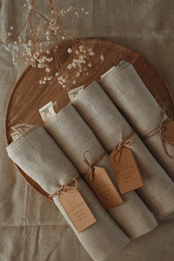 LOT DE 2 NAPPERONS DOUBLÉS EN LIN NATUREL